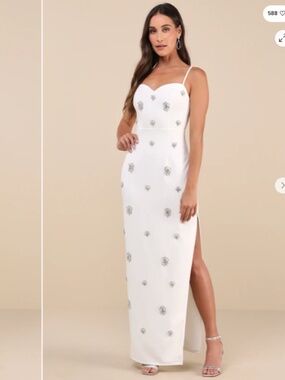 LULU's Sexy Chic Elegant Bridal Rhinestone Sophisticated Romantic Gown